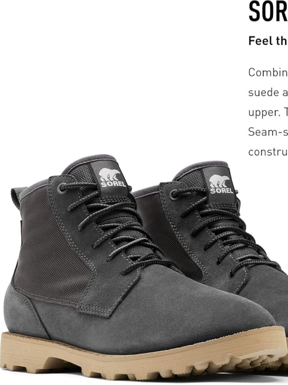 Sorel men's OTM Caribou Chukka Boots 8 grey suede ankle